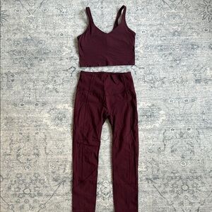 Lululemon Burgundy Activewear Set